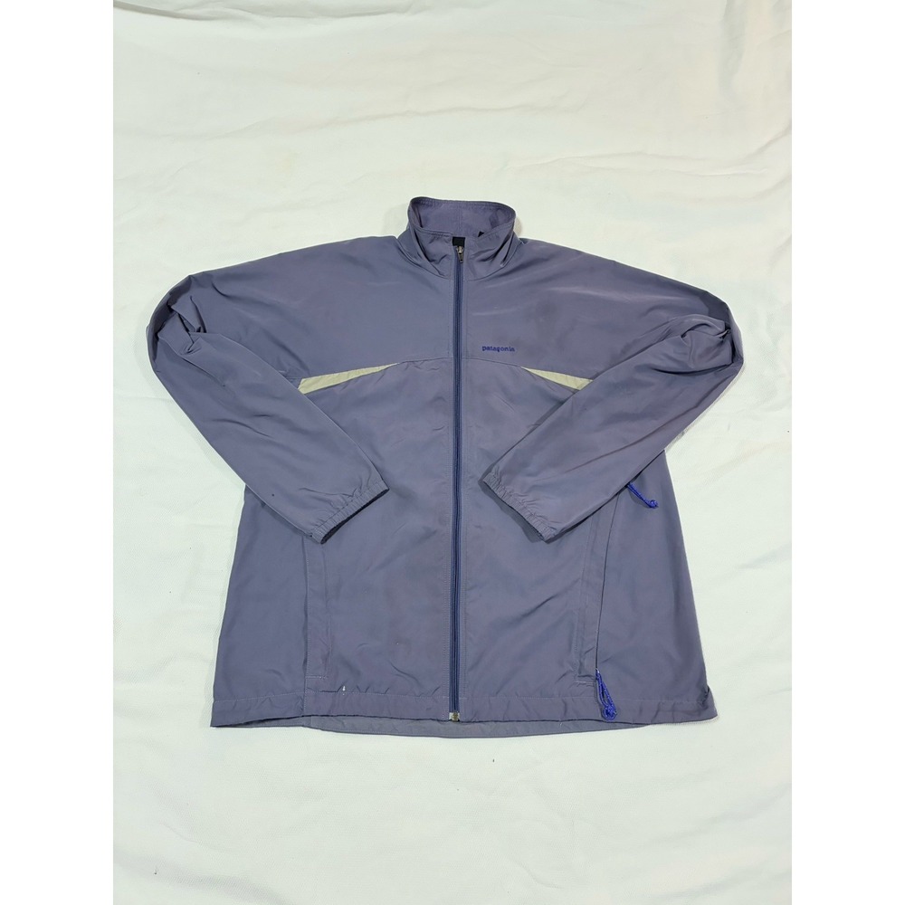 Patagonia Women's Full Zip Windbreaker Jacket Purple‎ Reflective Running Large